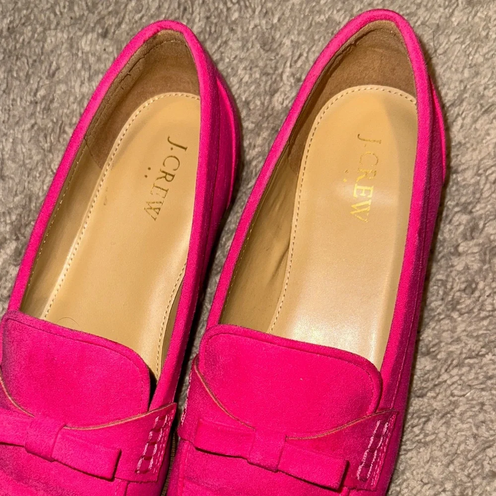 J. Crew Pink Suede Bow Loafers for Women (size 9.5) - Picture 5 of 10